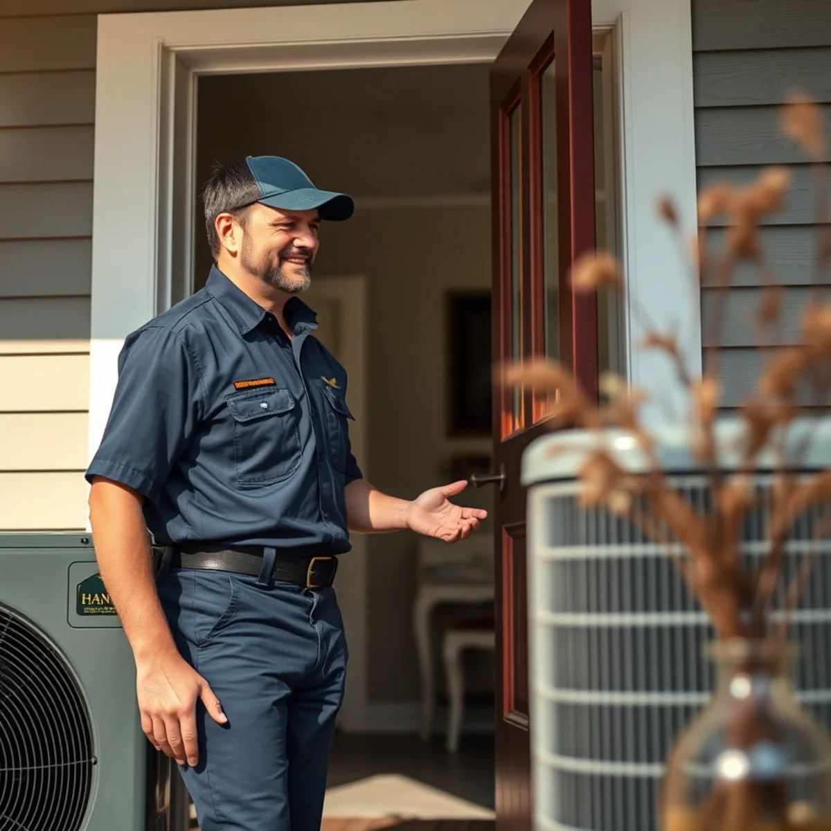 Flaming Ice Heating & Cooling technician at a home in Siler City, NC