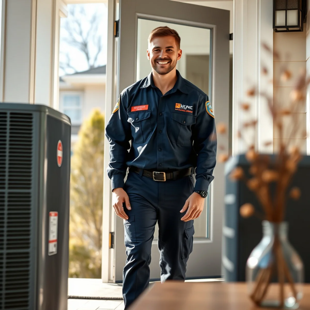 Flaming Ice Heating & Cooling technician at a home in Southern Pines, NC