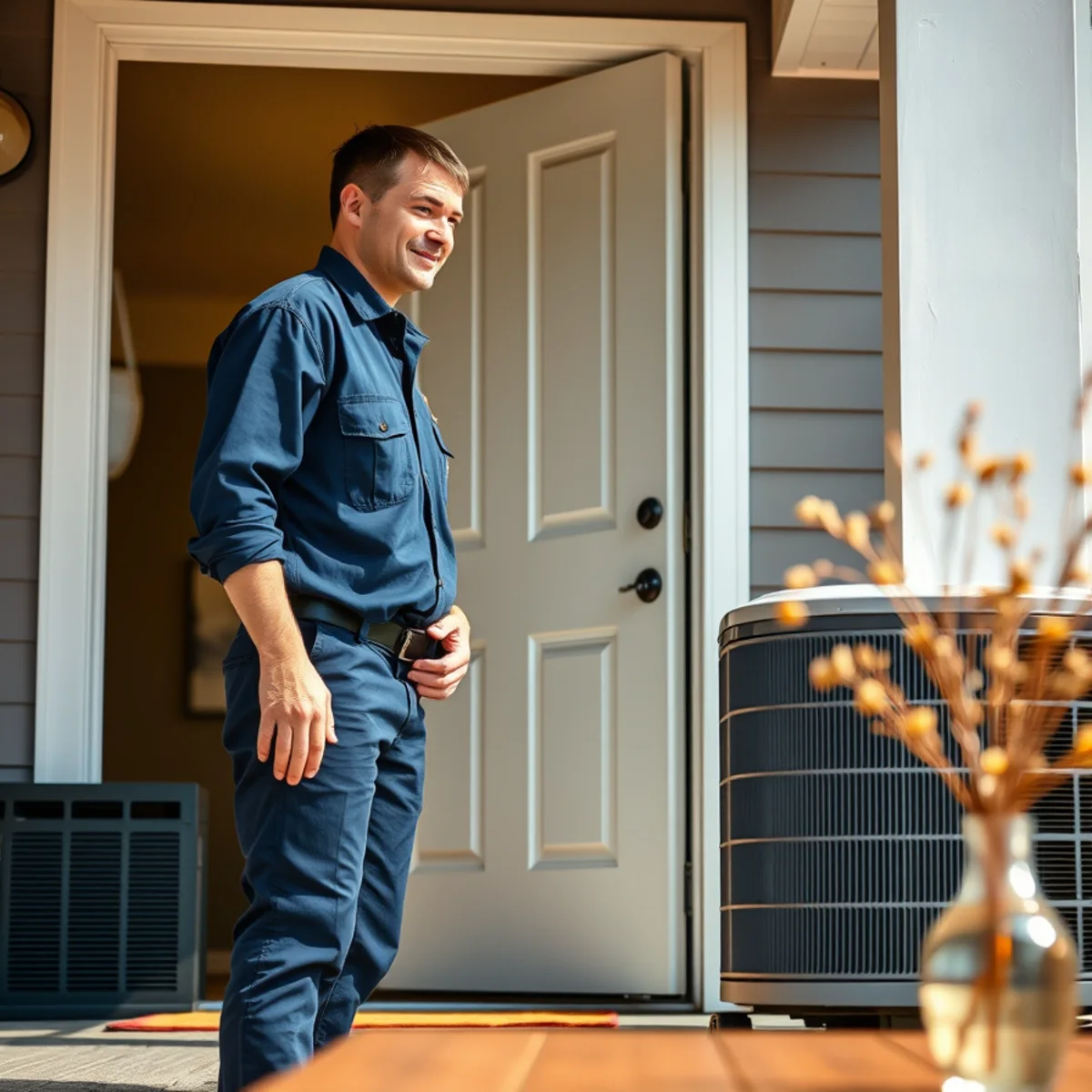 Flaming Ice Heating & Cooling technician at a home in Spring Hope, NC