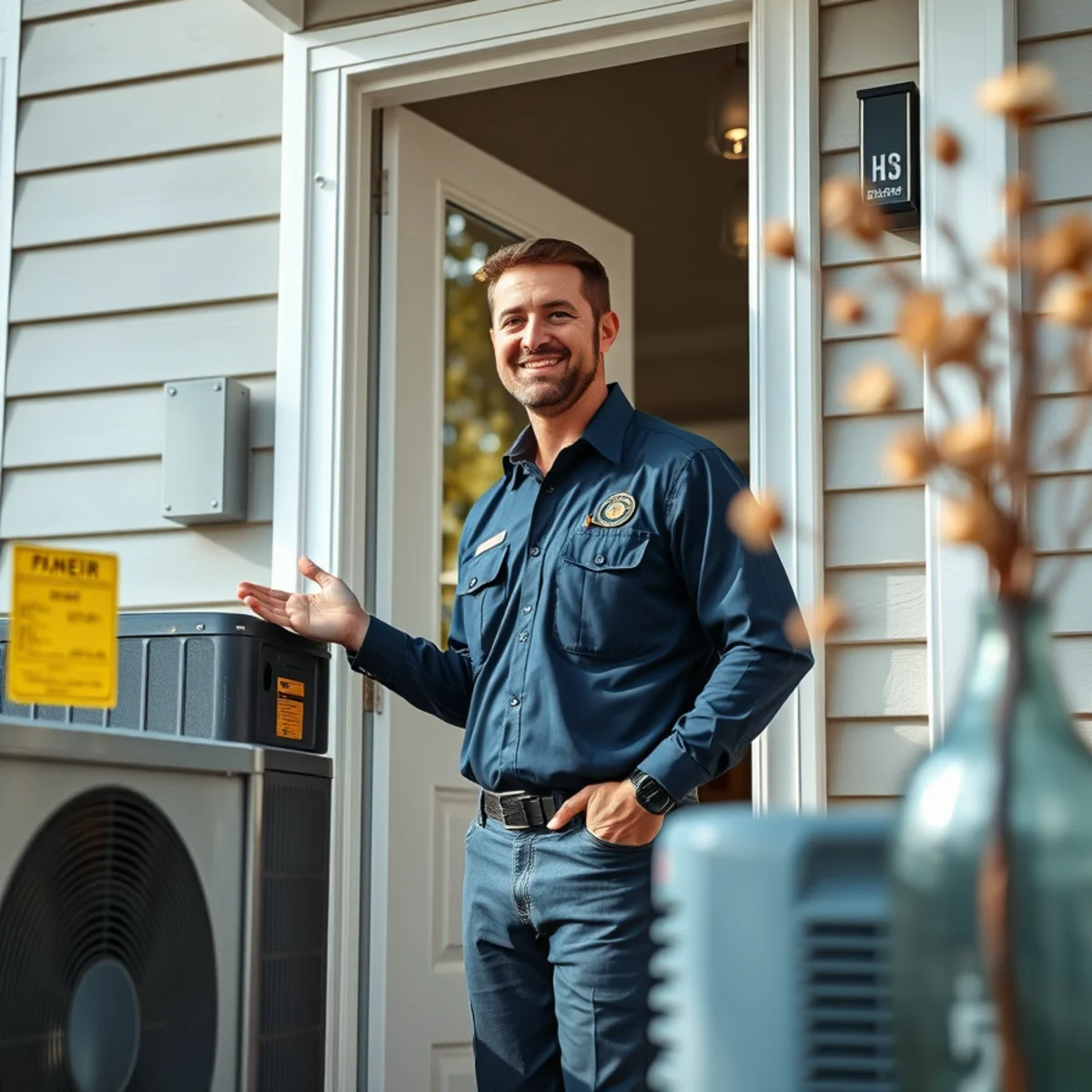 Flaming Ice Heating & Cooling technician at a home in Spruce Pine, NC