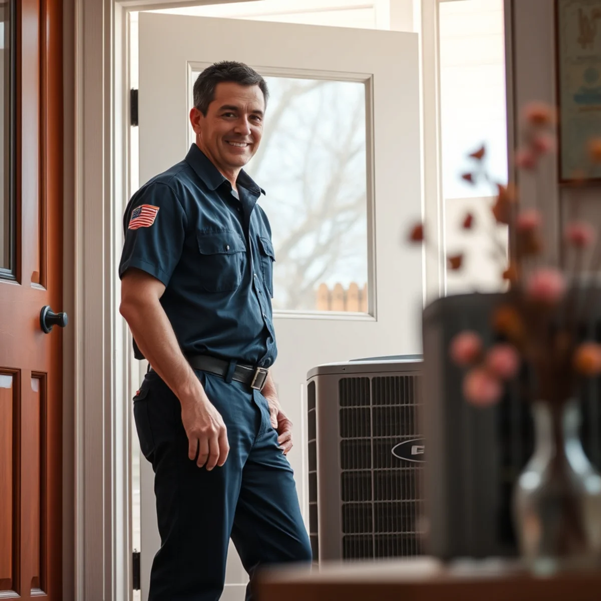 Flaming Ice Heating & Cooling technician at a home in Star, NC