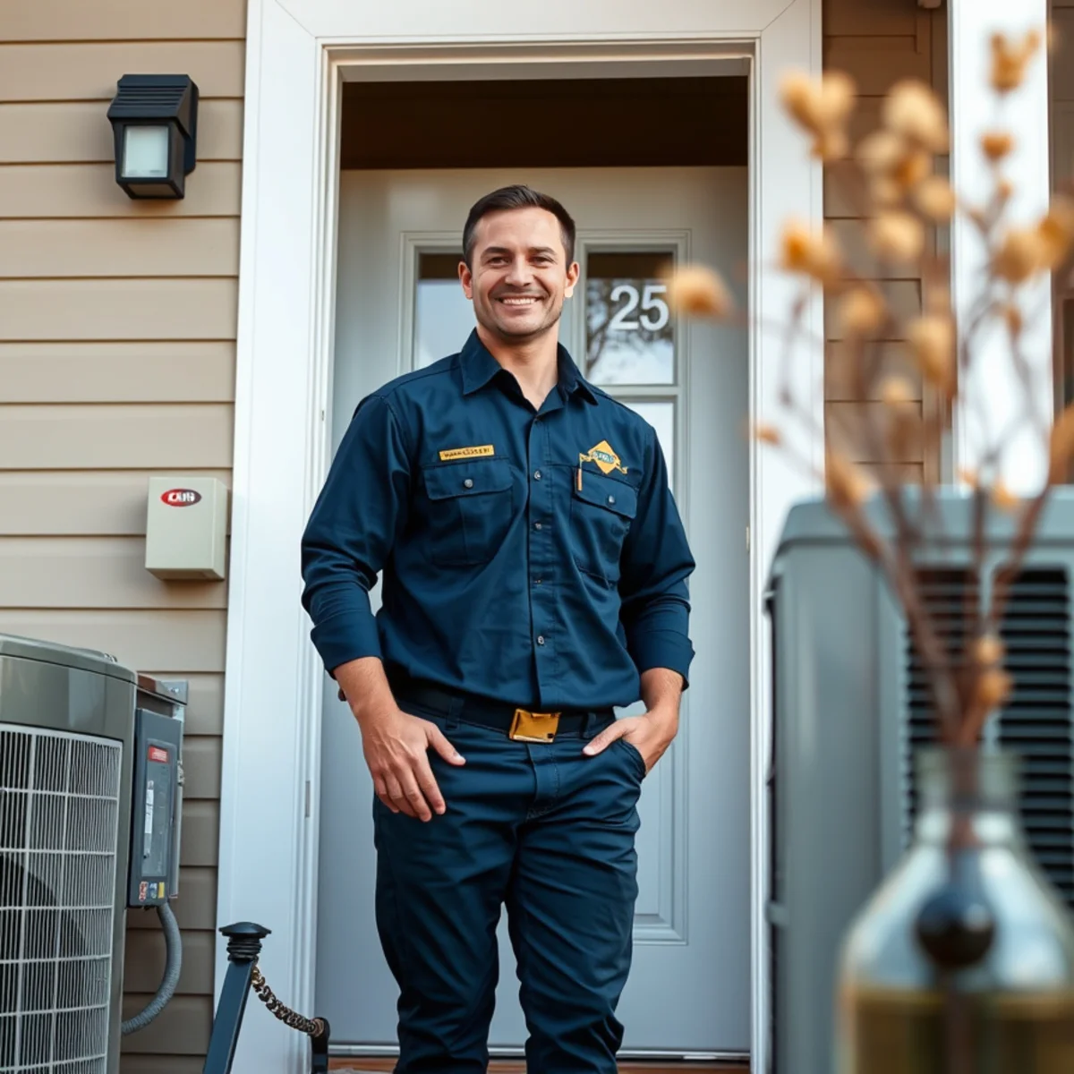 Flaming Ice Heating & Cooling technician at a home in Stokesdale, NC