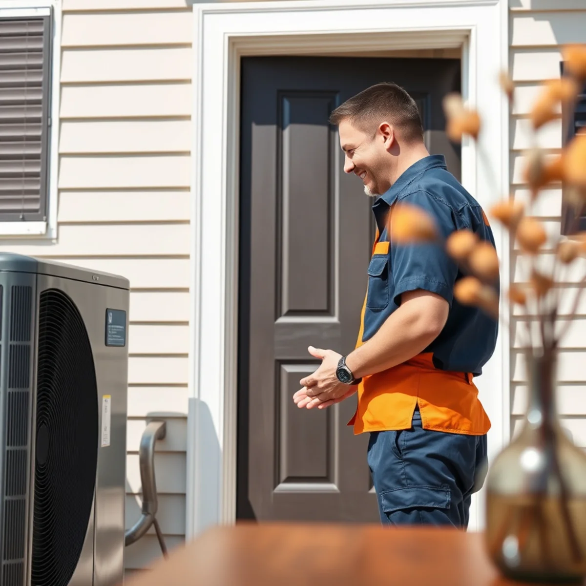 Flaming Ice Heating & Cooling technician at a home in Summerfield, NC