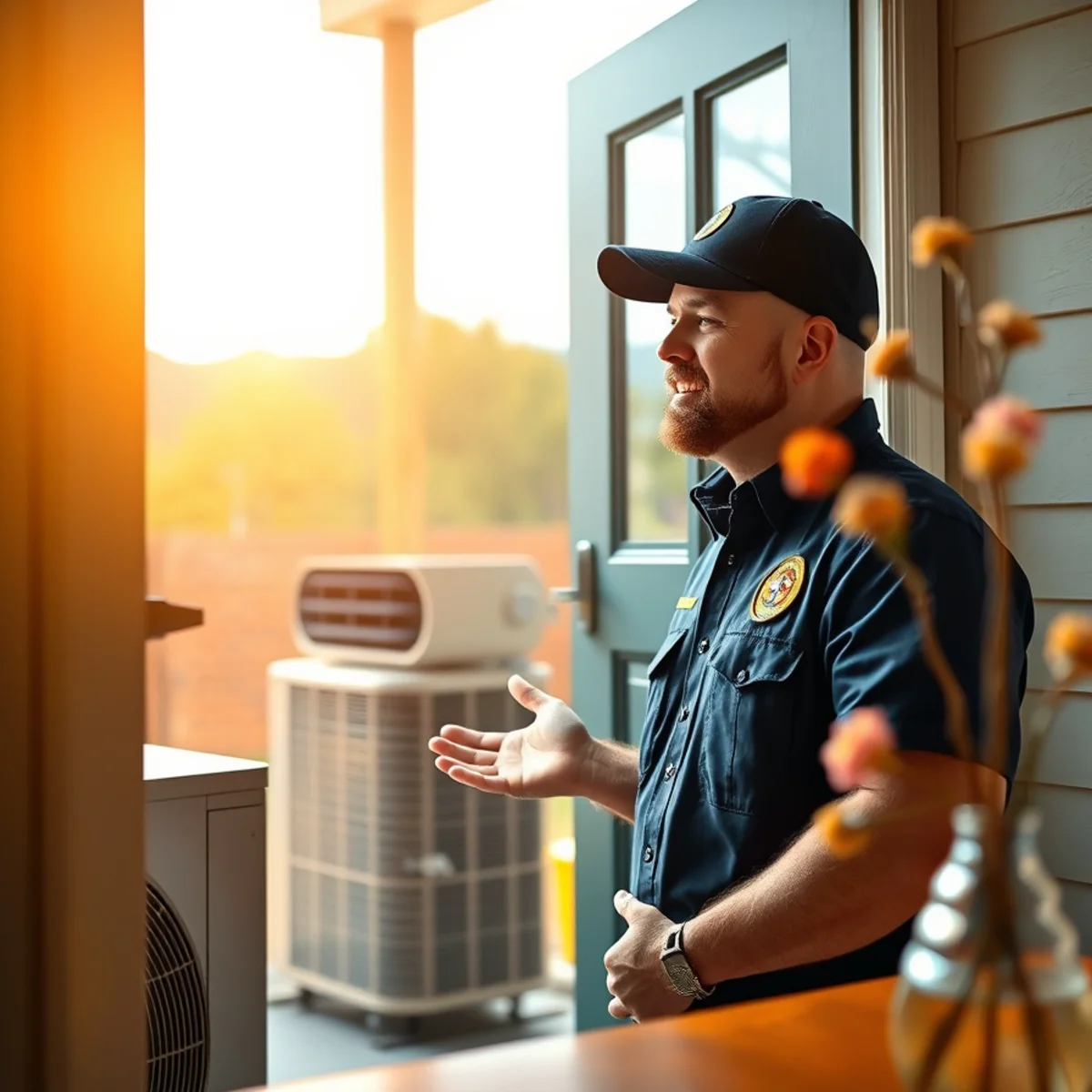 Flaming Ice Heating & Cooling technician at a home in Sylva, NC