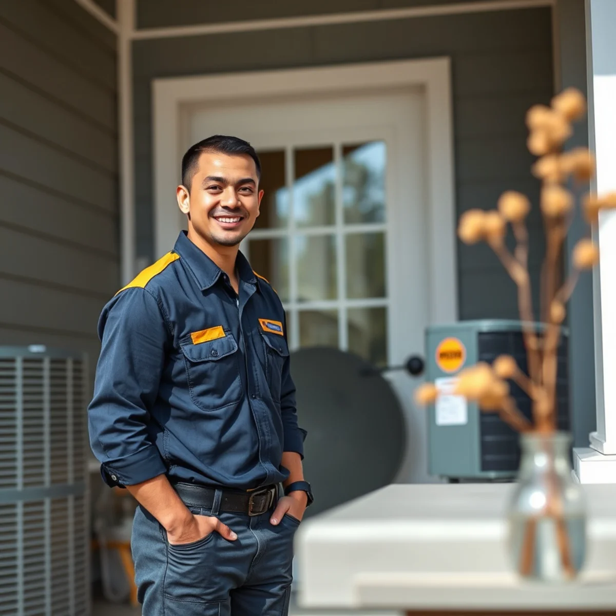 Flaming Ice Heating & Cooling technician at a home in Walkertown, NC