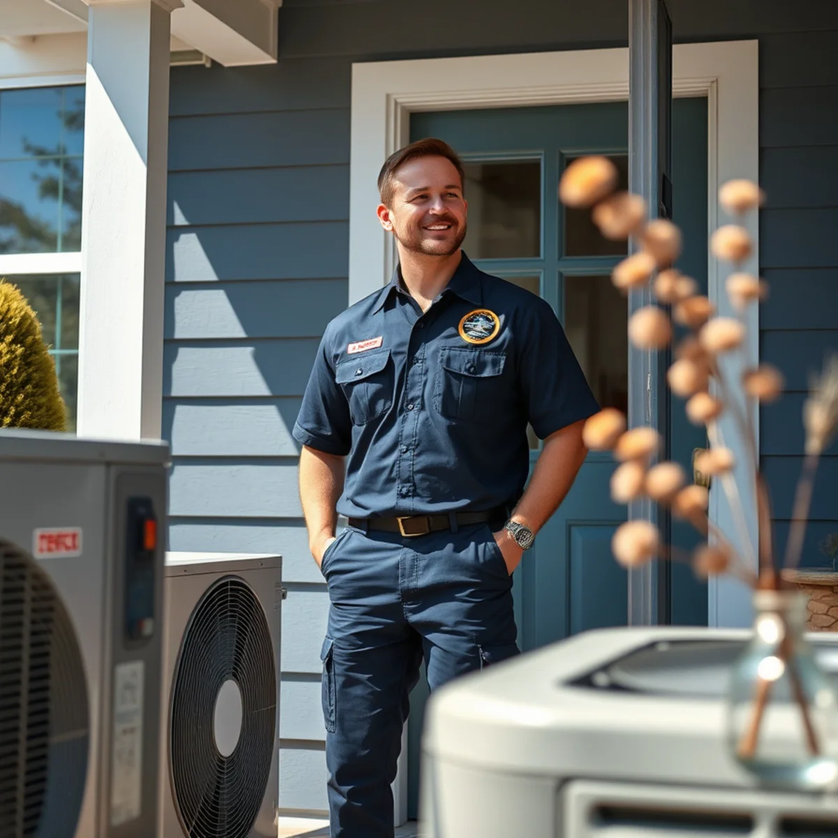 Flaming Ice Heating & Cooling technician at a home in Wallace, NC