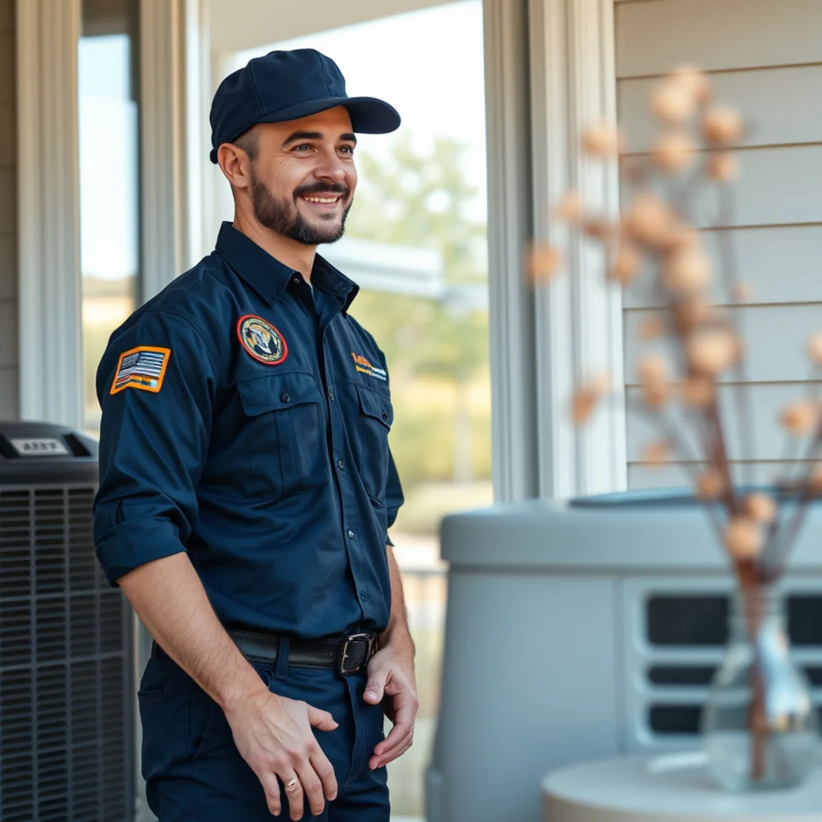 Flaming Ice Heating & Cooling technician at a home in Warsaw, NC