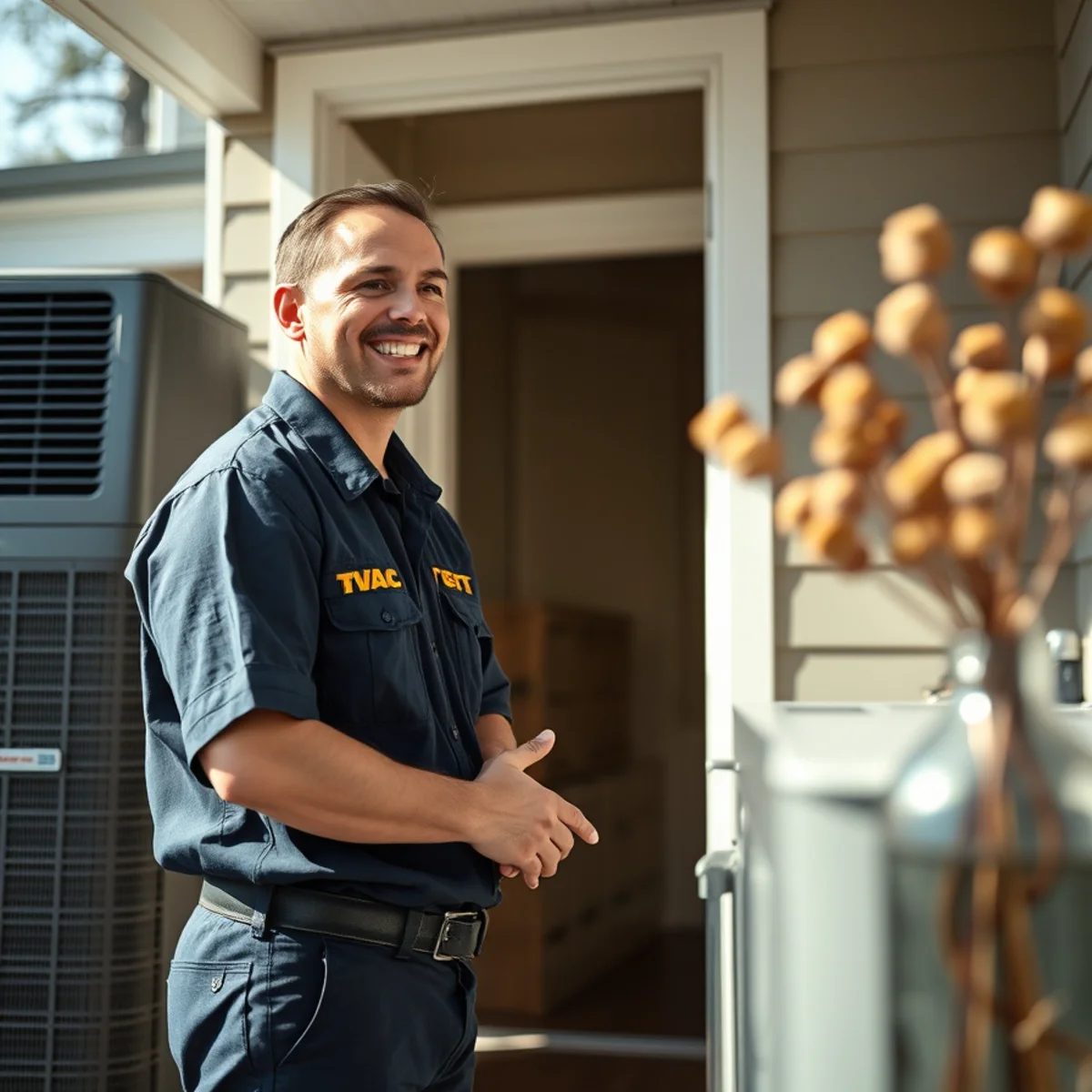 Flaming Ice Heating & Cooling technician at a home in Yanceyville, NC
