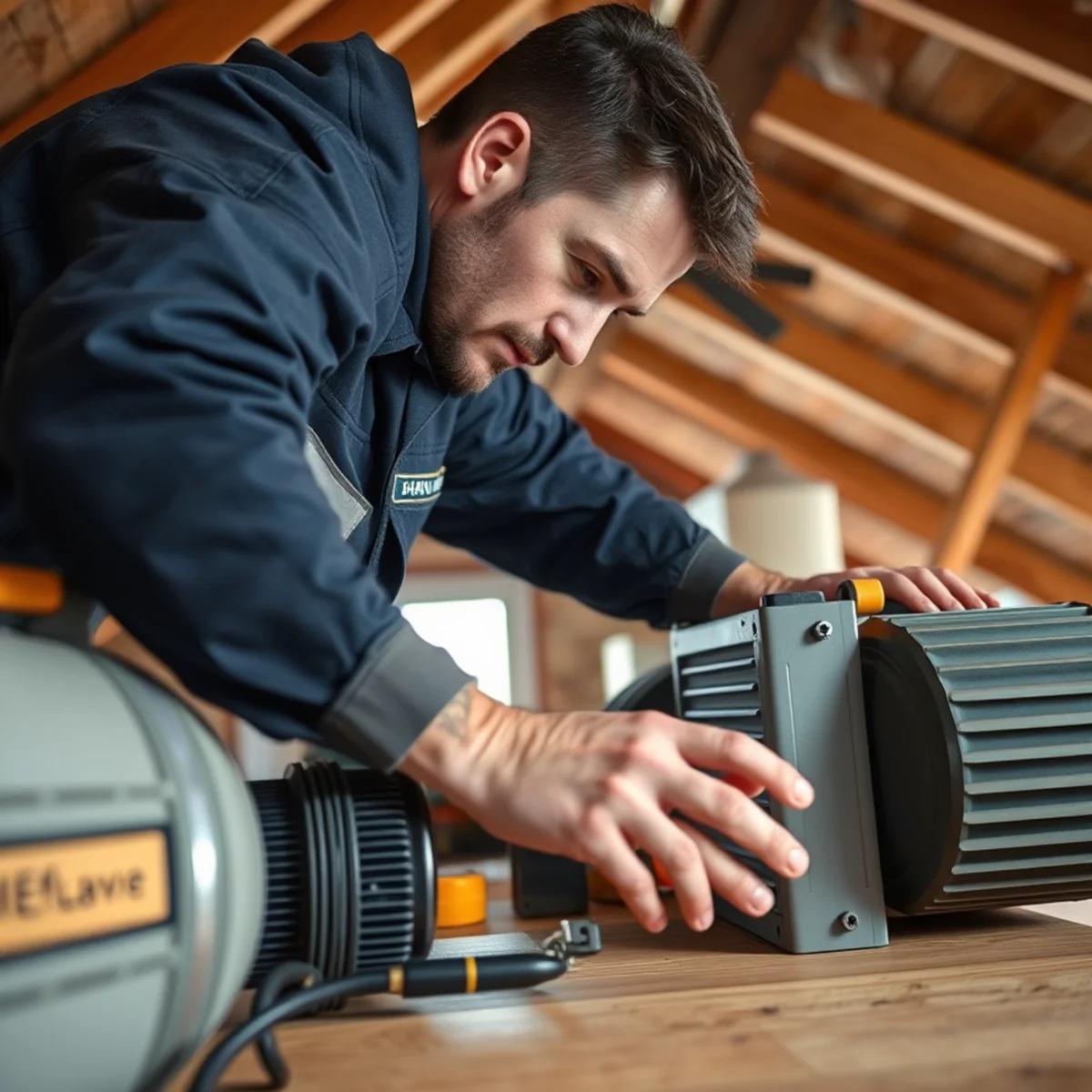 Flaming Ice Heating & Cooling performing attic insulation & air sealing