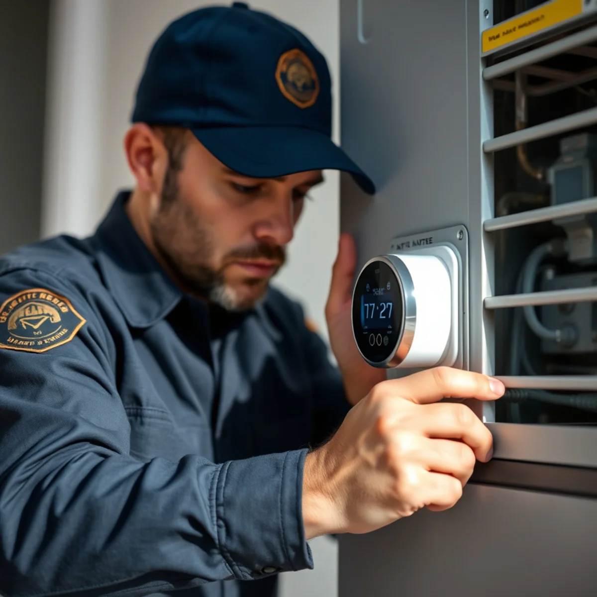 Flaming Ice Heating & Cooling performing thermostat repair